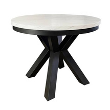 Rundt spisebord marmor bianco/sort NARVIC