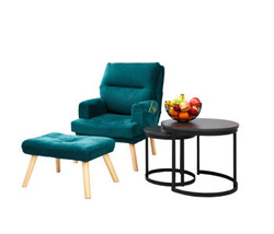 Lenestol med fotskammel mørkegrøn NEMO