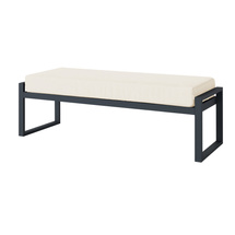 Havebænk beige/ sort 128 cm MONAKO