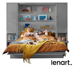 Skabsseng 140x200 grå mat madras led reoler Bed Concept BC-01