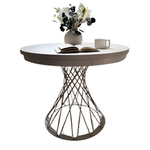 Cashmere udtrækkelig rund bord 100-140 cm, metalben GARDINO