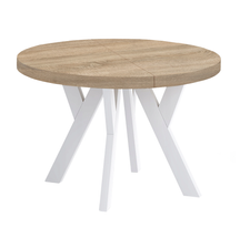 Udtræk rundt bord OLIVERO sonoma eg / hvid