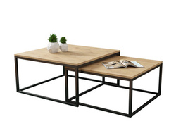 Et sæt DUAL loft sofaborde  2i1 sonoma/sort