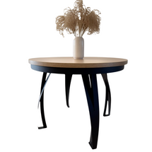 Sammenklappeligt spisebord 100 cm, rundt, sort/hickory eg BUENO