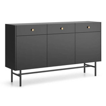 Sort kommode med skuffer 155 cm SPELLO