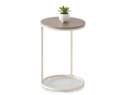 Beige ekstrabord til stuen, cremefarvet stel COLIN