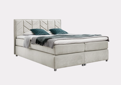 Velour kontinentalseng 140x200 beige SERINA