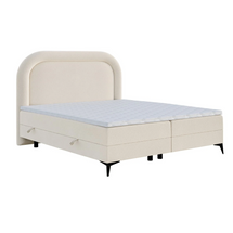 Beige velour kontinentalseng 140x200 MELANY