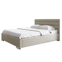 Velour seng med opbevaring 160x200 beige LIFE