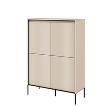 Beige høj kommode med LED-belysning TREND