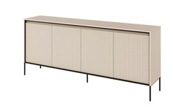 Beige lav kommode med LED-belysning TREND