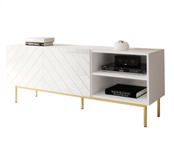 Tv bænk 150 cm guld / hvid ABETO