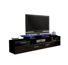 Sort tv-bænk med led EVORA