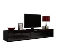 Hængende tv-bænk Vigo 180 cm sort