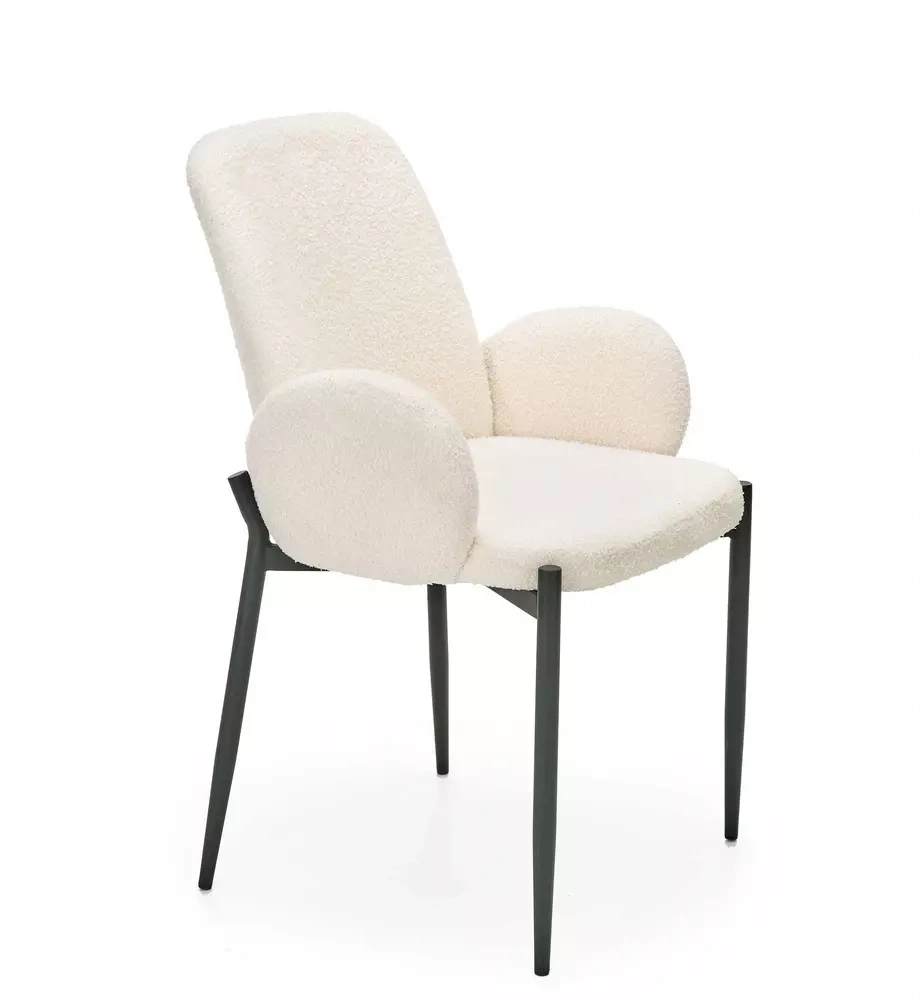 Beige spisestuestol med armlæn K477