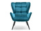 Lænestol i turkis velour med sorte ben KIKORI