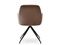 Brun økologisk læderstol med sorte ben CHIARA