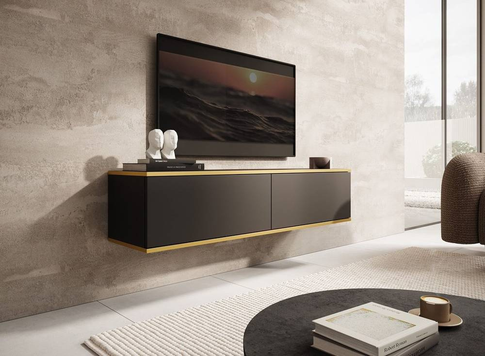 Sort tv bænk 135 cm ORO