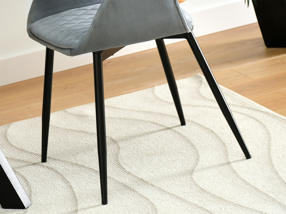 Velourstol grå/eg med sorte ben MORGAN