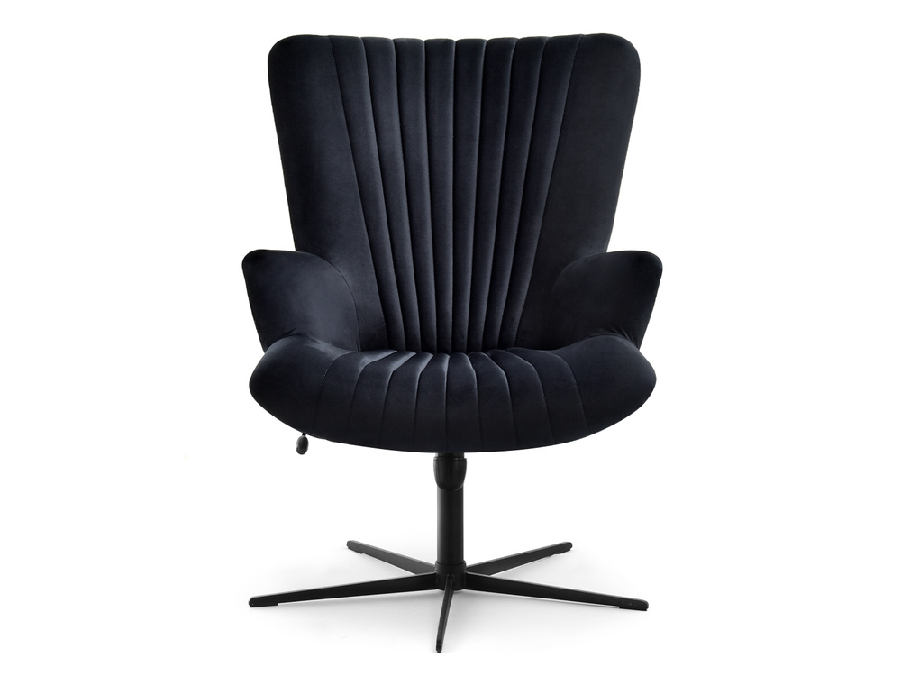 Velourlænestol sort med sorte ben ESLA