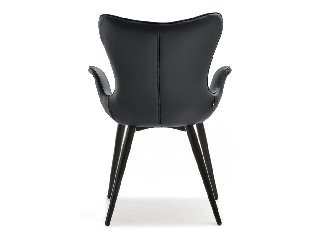 Læderstol sort sorte ben KAMAL