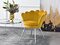 Sennepsgul lænestol med kromben LAZAR