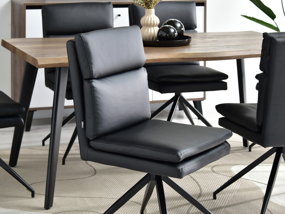 RALPH sort læderstol sorte ben