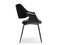 Velourstol sort sæde, sorte ben RENZO