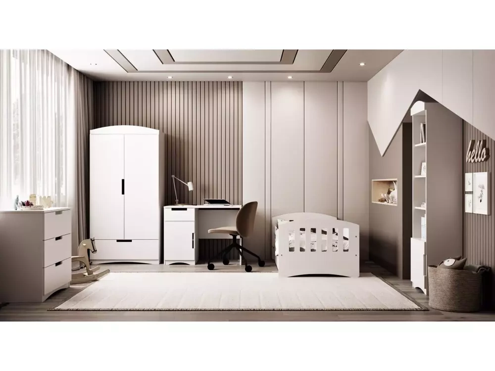 Hvid kommode med skuffer CLASSIC