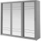 3 dørs garderobeskab med spejl grå ARTI 02