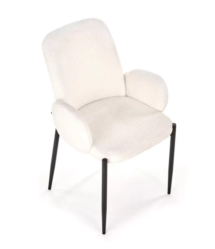 Beige spisestuestol med armlæn K477