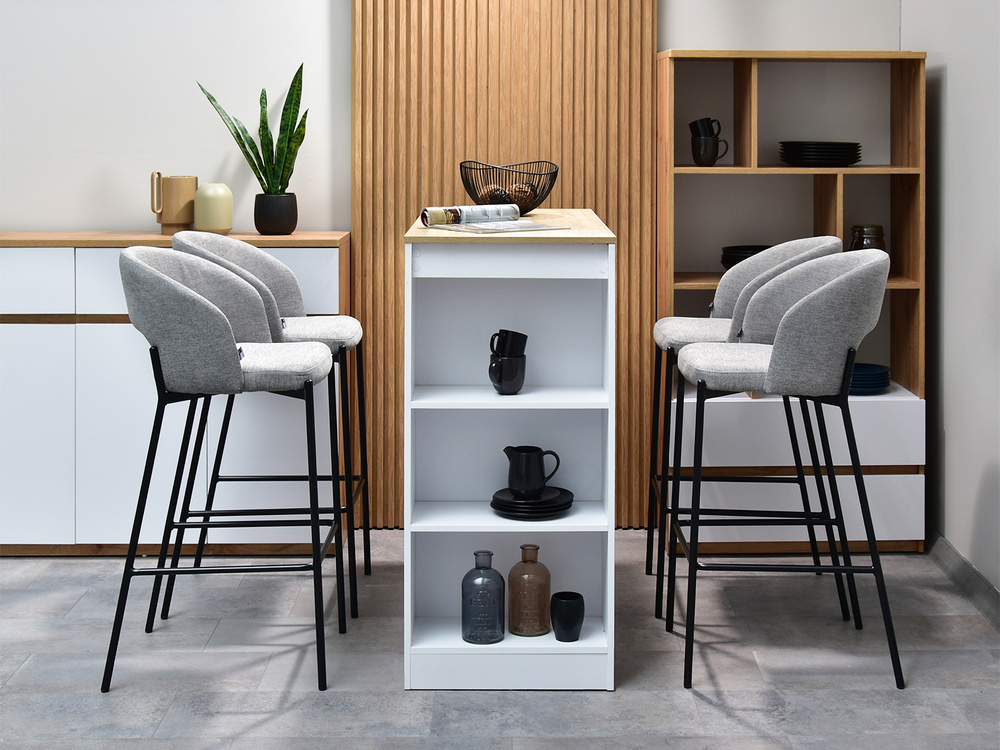 Hocker moderne grå sorte ben GUIDO