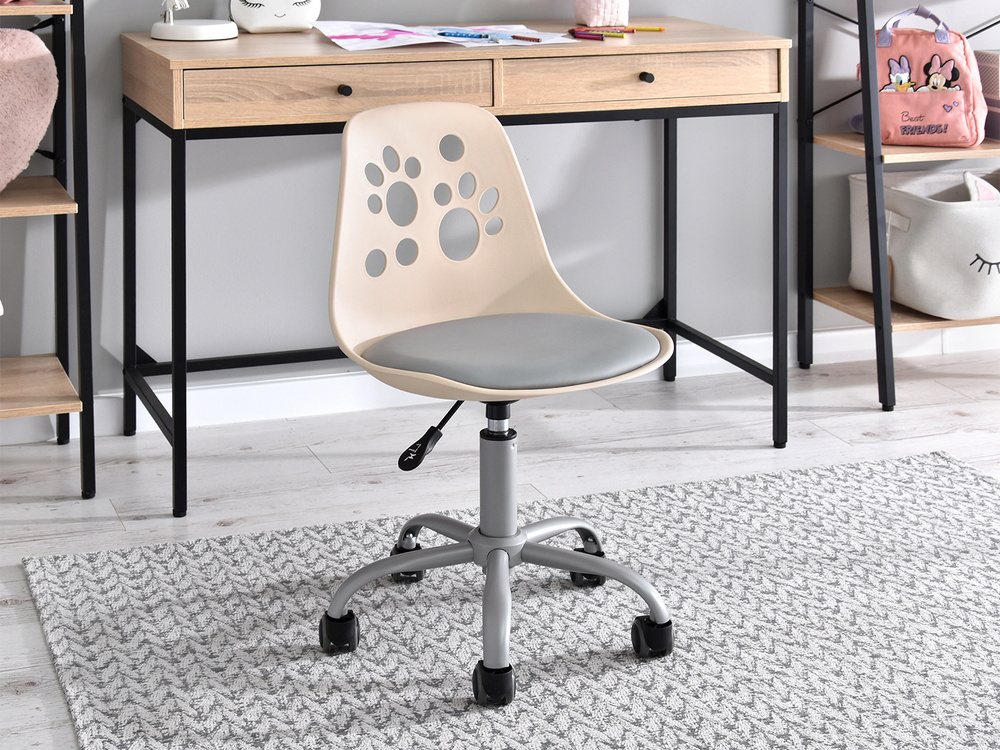 Grå/lyserød kontorstol med grå ben FOOT