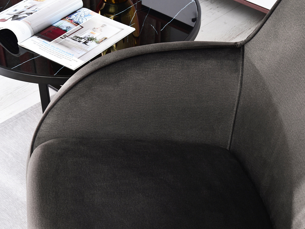 Velourlænestol sort sorte ben COCO