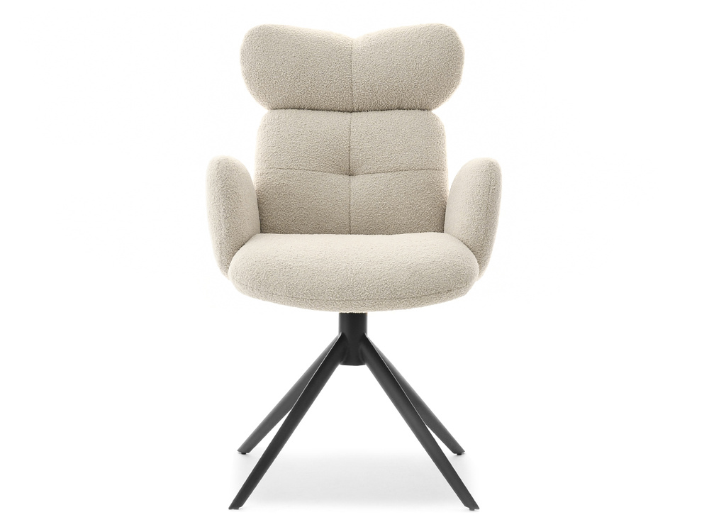Boucle Chair Cream Black Legs MADELINE