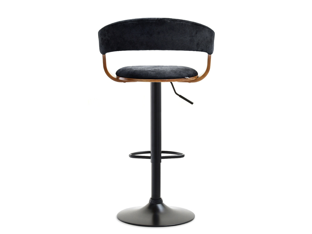 Velour hocker sort/valnød sort ben ROTTO