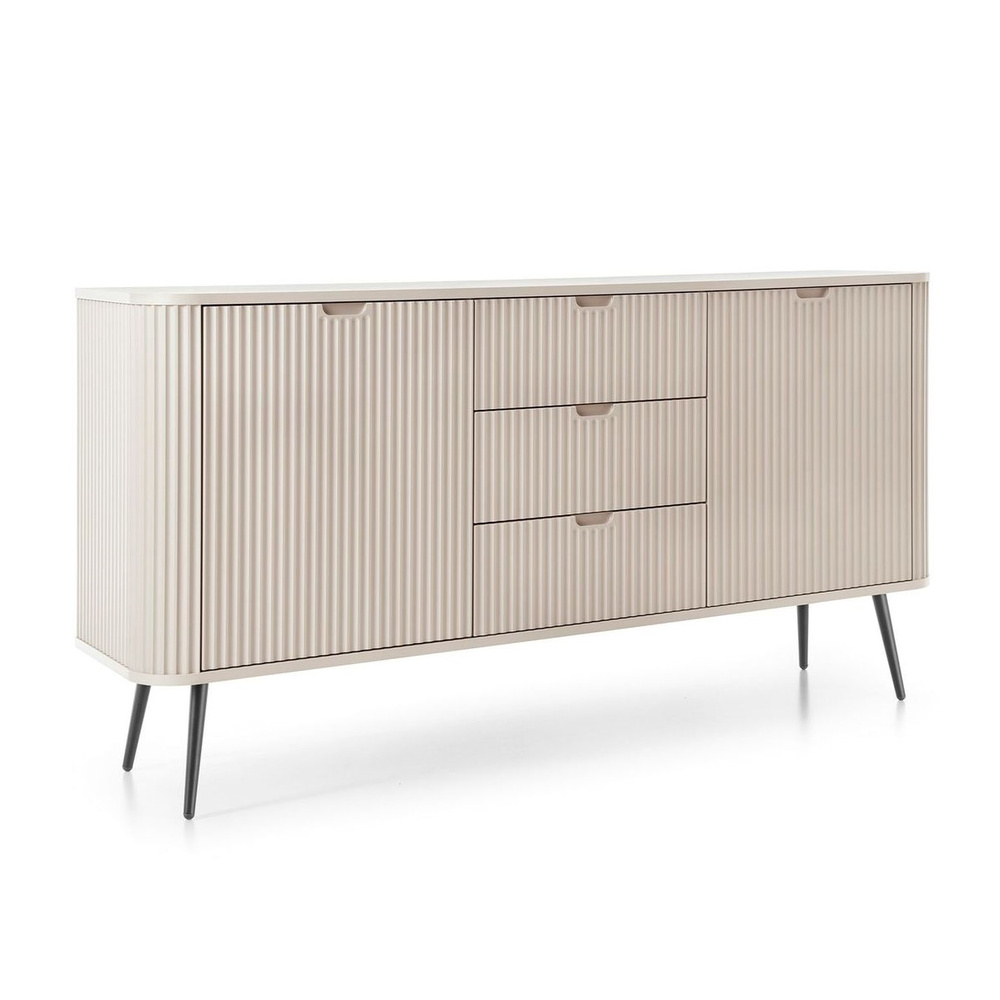 Beige riflet kommode, 168 cm CALMA