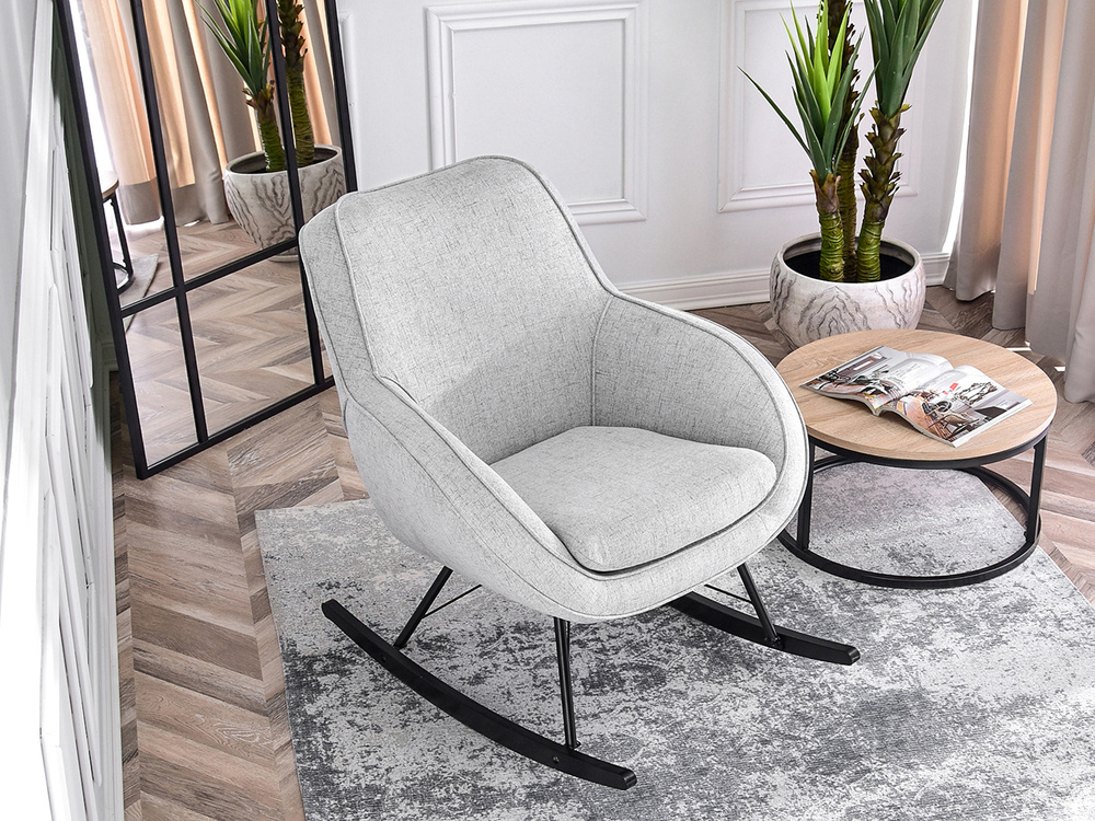 Moderne lænestol med grå, sorte ben COCO