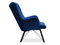 Marineblå velourlænestol med sorte ben DALTON