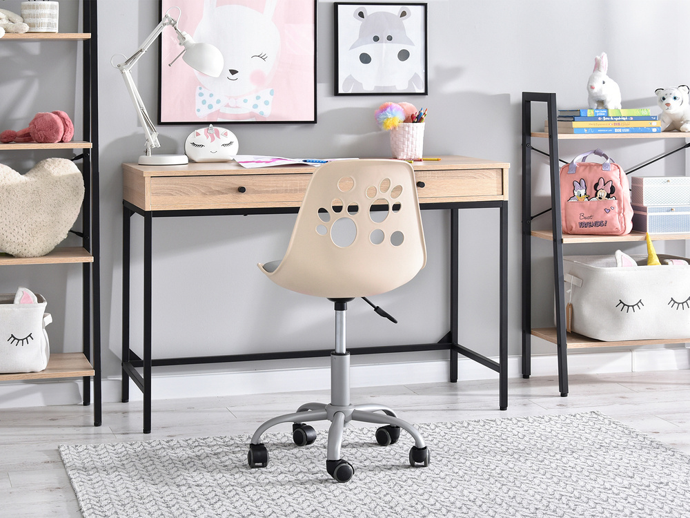 Grå/lyserød kontorstol med grå ben FOOT