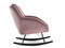 Pink velourlænestol med sorte ben COCO