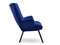 Velourlænestol marineblå sorte ben LANZA