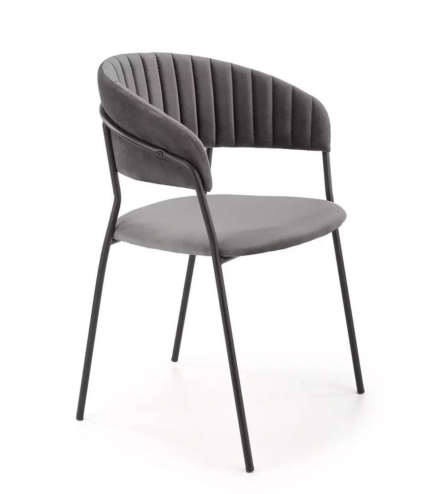 Grå velour stol K426