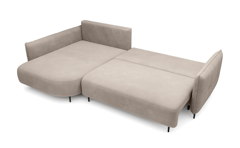 Beige hjørnesofa med sovefunktion venstre PALERMO