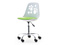 Kontorlænestol hvid/grøn med kromben FOOT