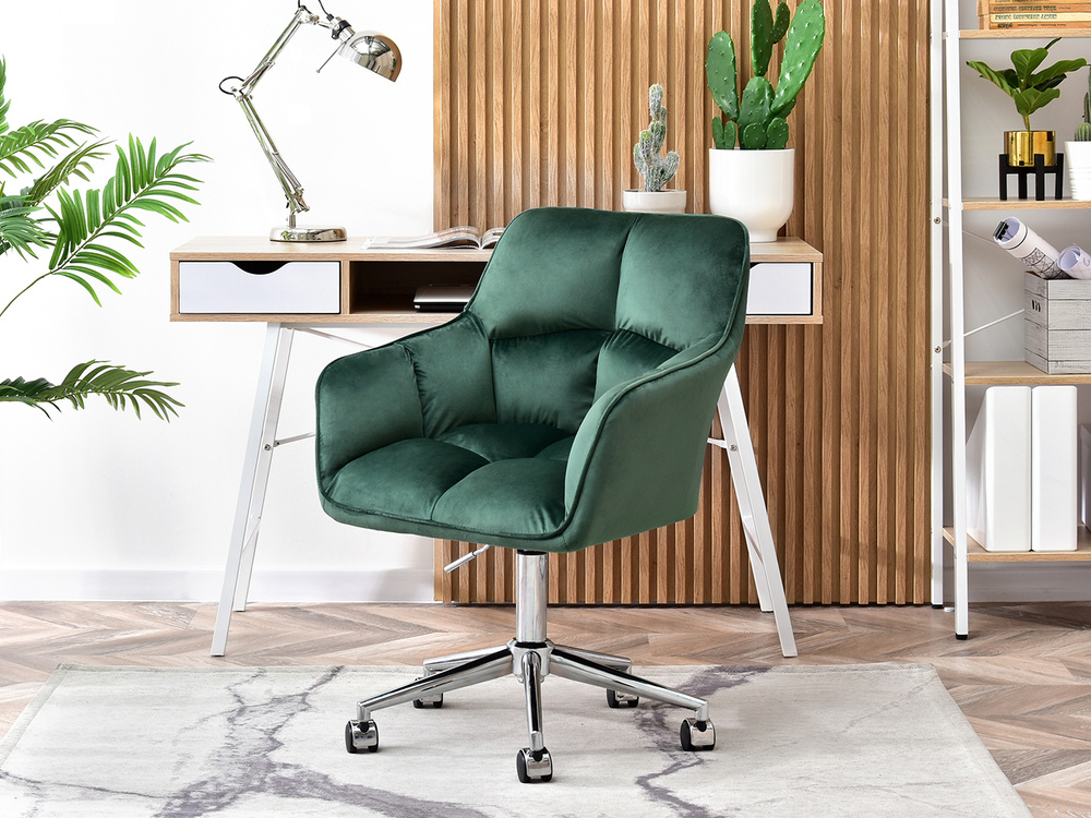 Grøn lænestol med kromben ISLA