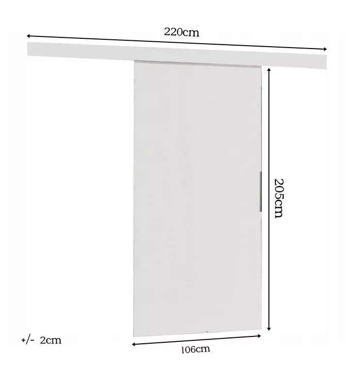 Skydedør Malibu 100 cm sonoma eg