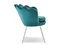Lænestol i turkis velour med ben i krom LAZAR