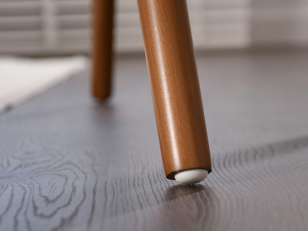 Valnøddevelourstol valnød/cremefarvede ben BENT