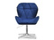 Velour lænestol marineblå krom ben VELO-STATIC